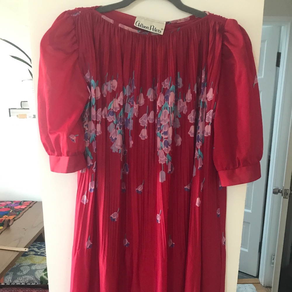 SALE 🔥 VINTAGE‎ ALISON PETERS Silk Floral Dress - Picture 3 of 8